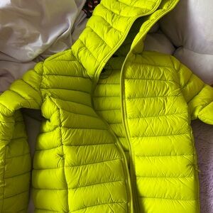 Kids Neon Yellow Puffer Jacket